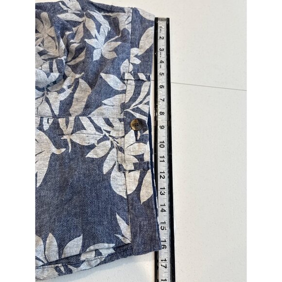 Old Navy Shorts Womens Everyday Short Linen Blend Floral Preppy Blue Size 10 M - Picture 13 of 13